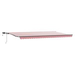 vidaXL Auvent Rétractable Rouge et blanc 600 ×350 cm tissu