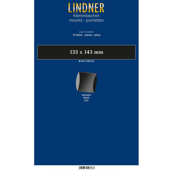 Bandes noires double soudure 135 x 143 mm pour blocs de timbres.