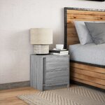 vidaXL Armoire de chevet et lumières LED sonoma gris bois d'ingénierie