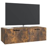 vidaXL Meuble TV mural Chêne fumé 98 x 41 x 30 cm Bois d'ingénierie