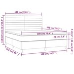 vidaXL Sommier à lattes de lit et matelas et LED Bleu 180x200 cm Tissu