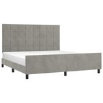 vidaXL Cadre de lit sans matelas gris clair velours