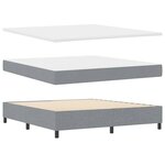 vidaXL Lit à ressorts avec matelas Gris clair 180 x 200 cm tissu