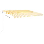 vidaXL Auvent manuel rétractable avec poteaux 4 5x3 m Jaune et blanc