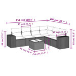 vidaXL Salon de jardin avec coussins 7 Pièces beige résine tressée