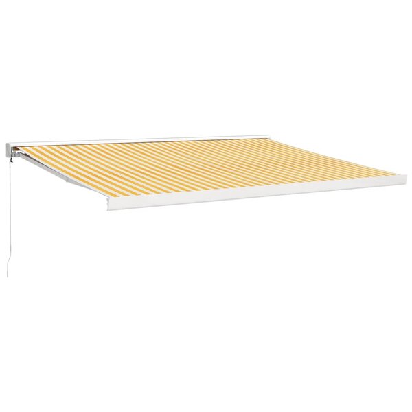 vidaXL Auvent rétractable jaune et blanc 4 5x3 m tissu et aluminium