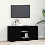 vidaXL Meuble TV avec éclairage LED en Chêne Noir  100x34x50 cm  fabriqué en bois d'ingénierie.