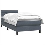 vidaXL Sommier à lattes de lit et matelas gris foncé 90x210 cm velours