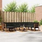 vidaXL Ensemble de canapés d'extérieur 9 pc Naturel et noir