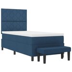 vidaXL Lit à ressorts avec matelas Bleu 90 x 200 cm tissu