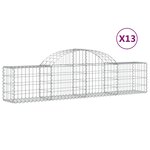 vidaXL Paniers à gabions arqués 13 Pièces 200x30x40/60 cm Fer galvanisé