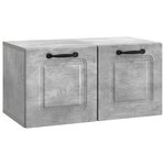 vidaXL Meuble TV mural Gris béton 59 5 x 31 x 30 cm Bois d'ingénierie