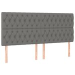 vidaXL Cadre de lit avec tête de lit Gris foncé 200x200 cm Tissu