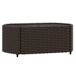 vidaXL Salon de jardin 3 Pièces avec coussins marron résine tressée