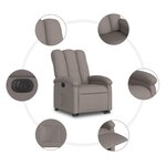 vidaXL Fauteuil inclinable électrique taupe tissu