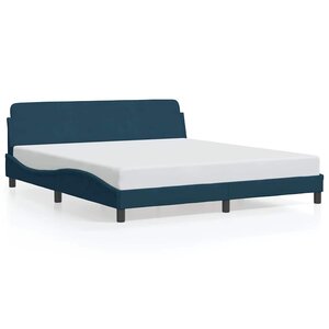 VidaXL Cadre de lit avec tête de lit Dover bleu 180x200cm velours