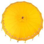 vidaXL Parasol balinais avec base Jaune 215 x 215 x 260 cm