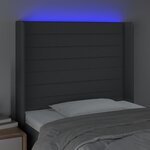 vidaXL Tête de lit à LED Gris foncé 93x16x118/128 cm Tissu