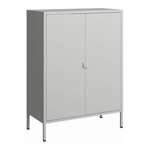 Armoire de bureau casier de bureau meuble de rangement pour salon bureau chambre atelier acier 110 x 80 x 40 cm gris clair 03_0006318