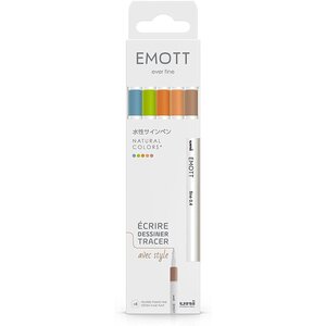 Feutre emott  set de 5 'natural colors' uni-ball
