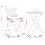 vidaXL Ensemble bistro de jardin 3 Pièces Marron Bois d'acacia massif