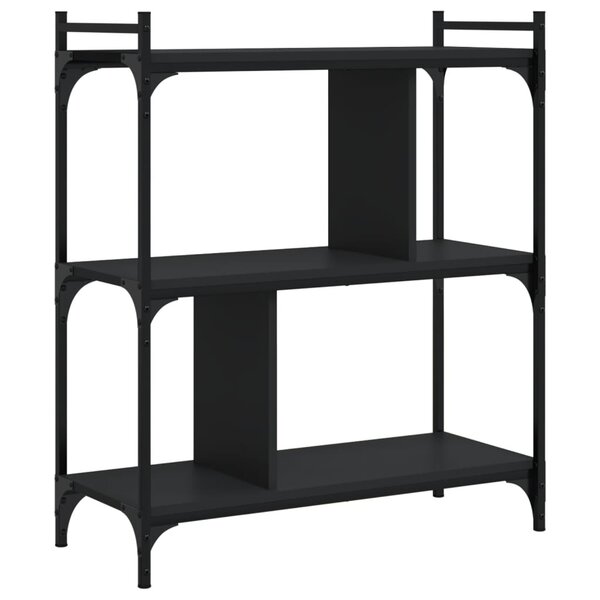 vidaXL Bibliothèque à 3 niveaux noir 76x32x88 cm bois d'ingénierie