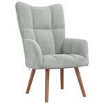 vidaXL Chaise de relaxation Gris clair Velours