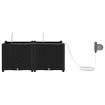 vidaXL Cache-pot de jardin 2 Pièces Noir Acier