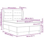 vidaXL Lit à ressorts avec matelas Gris clair 200 x 140 cm Velours