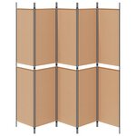 vidaXL Paravent 5 Panels Beige 250 x 220 cm Tissu