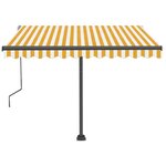 vidaXL Auvent manuel rétractable sur pied 350x250 cm Jaune/blanc