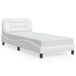 vidaXL Cadre de lit sans matelas Hvar blanc 90x190 cm similicuir