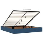 VidaXL Cadre de lit ottoman sans matelas bleu 180x200 cm tissu