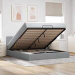 vidaXL Lit ottoman avec matelas gris clair 160x200 cm tissu