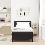 vidaXL Lit à ressorts avec matelas Noir 190 x 90 cm Polyester