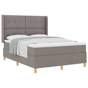 vidaXL Lit à ressorts avec matelas Taupe 140 x 200 cm tissu