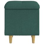 vidaXL Pouf de rangement avec coussin Vert foncé 40 x 40 x 45 cm tissu