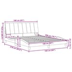 vidaXL Cadre de lit sans matelas gris foncé 160x200 cm tissu