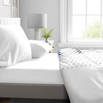 Drap housse 90 x 190 cm + 30 cm bonnet - microfibre - 82 g - BLANC