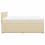 vidaXL Sommier à lattes de lit avec matelas Crème 140x200 cm Tissu