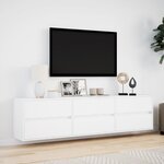 vidaXL Meuble TV mural avec LED blanc 180x31x45 cm