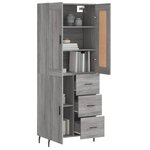vidaXL Buffet haut Sonoma gris 69 5x34x180 cm Bois d'ingénierie