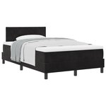 Lit à ressorts avec matelas vidaXL Noir Petit Double Velours