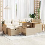 vidaXL Salon de jardin avec coussins 8 Pièces beige résine tressée