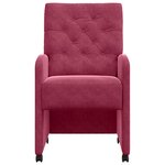 vidaXL Chaises de Salle à Manger avec Roues 2 Pièces Rouge bordeaux