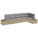 vidaXL Ensemble de canapé de jardin 6 Pièces Beige et gris polyrotin