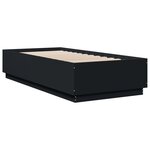 vidaXL Cadre de lit avec LED sans matelas noir 90x200 cm