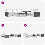 vidaXL Ensemble de canapés d'extérieur 6 pc Naturel et Crème