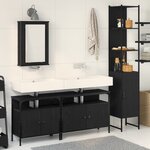 vidaXL Ensemble de meubles de salle de bain de 4 pièces Chêne noir
