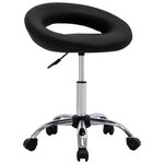 Chaise fauteuil siège de travail roulante similicuir noir 02_0024079